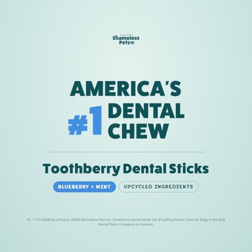 Shameless Pets Blueberry & Mint Dental Chews for Dogs, 8 Chews - size: 7.2 Ounce (Pack of 1)