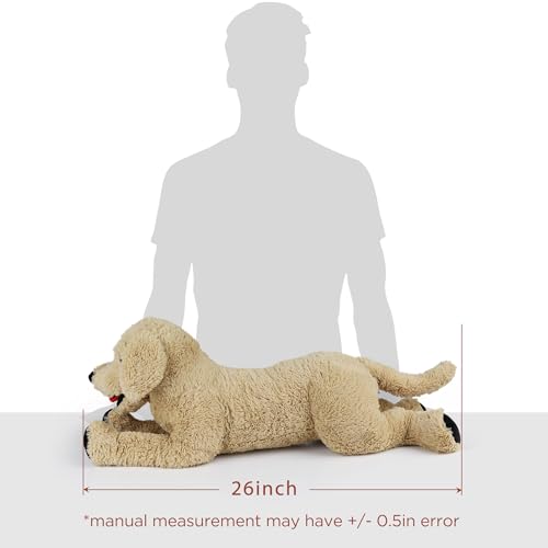 LotFancy Dog Stuffed Animals, 26'' Cuddly Golden Retriever Stuffed Animals, Dog Plush Toy, Large Stuffed Dogs for Birthday, Beige (Pack of 3) - color: Beige, size: 26 inch (Pack of 3)
