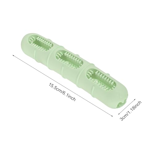 Sausage-Shaped Dog Chew Toy with Teeth Cleaning Bristles (Green) - color: Green