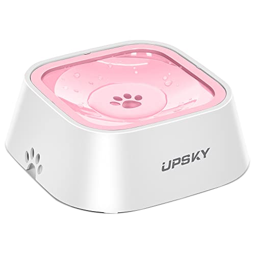 UPSKY 35oz No-Spill Pet Water Bowl, Slow Water Feeder for Dogs and Cats - color: Pink