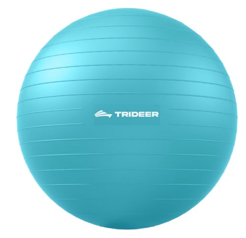 Trideer Yoga Ball for Exercise, Pregnancy, Exercise Ball, Pump Included - color: Turkis, size: M(19-22ines/48-55cm)