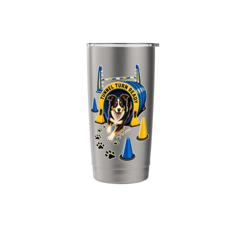 TUNNEL TURN READY Dog Agility Course, Training, Jump Bar Stainless Steel Insulated Tumbler - color: Brushed Steel