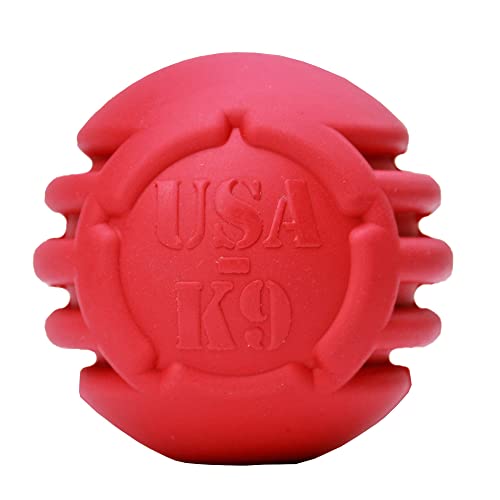 SodaPup USA-K9 Stars & Stripes – Durable Dog Ball Toy & Chew Toy Made in USA from Non-Toxic, Pet-Safe, Food Safe Natural Rubber for Bonding, Mental & Physical Exercise, Problem Chewing, Calming & More - color: Stars & Stripes Red, size: Large