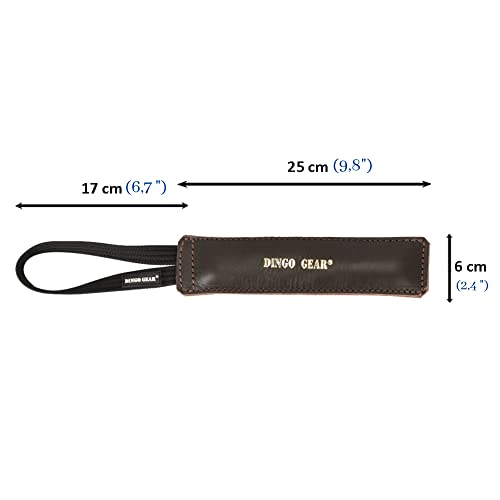 Dingo Gear Dog tug Toy, Genuine Leather, Brown 16,5 in - color: Chocolate, size: M