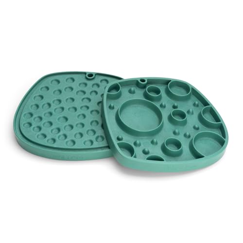 West Paw Seaflex Bubbles Feast Mat – All-in-One, Slow Feeder, Lick Mat – Encourages Foraging & Food Exploration - Engages Picky Eaters & Slow Feeding - Versatile – Easy to Clean, Non-Toxic - Kelp - color: Kelp, size: Bubbles