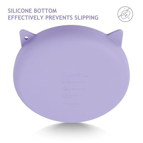 Coomazy Slow Feeder Cat Bowl Silicone Pet Puzzle Feeder for Slow Eating - color: Purple
