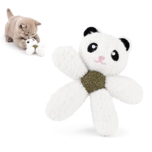 Plush Catnip Toys for Indoor Cats, Interactive Kitten Chew Toys for Teething & Dental Care, Durable Nylon Animal Shape Kicker Toy with Natural Catnip Ball for Boredom Relief (Panda) - color: Panda