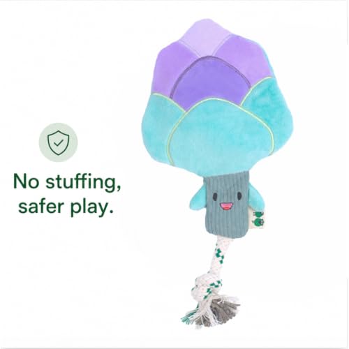 Green Sheep Interactive Plush Dog Toy, No Stuffing Squeaky Toy with Recycled Cotton Rope for Medium to Large Dogs, Chew Toy, Asparagus - color: Asparagus（M）