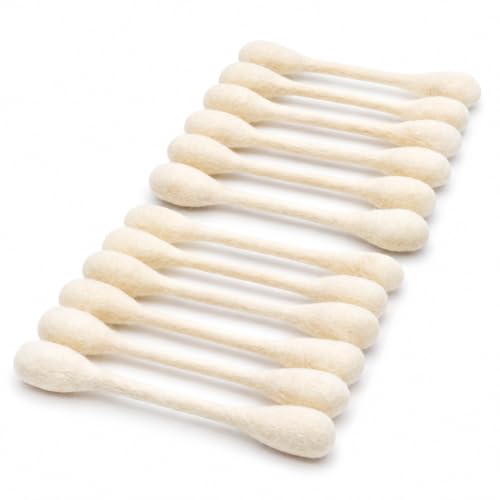 Glaciart One Swabs Cat Toys with Catnip - 12 Pk | Durable for Chew, Cute Cat Toys Interactive Kitty for Boredom, Exercise, & Play | Filled w/Organic Catnip for Anxiety & as Digestive Aid | Gift Idea - color: White Swabs 12pcs, size: Regular