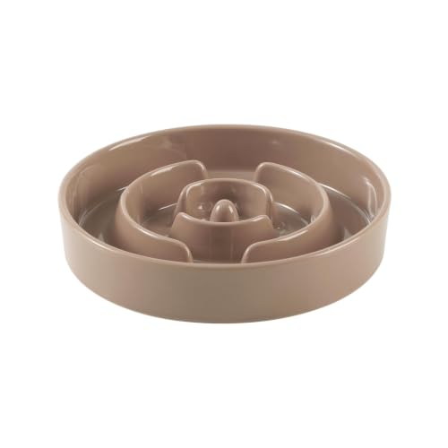 Havniva Ceramic Slow Feeder Dog Bowls, 7.3 in Slow Feeder for Small Breed - color: Brown Coffee