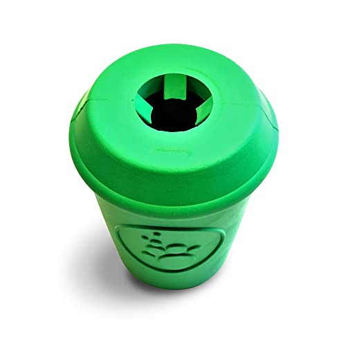SodaPup Coffee Cup – Durable Dog Treat Dispenser & Chew Toy Made in USA from Non-Toxic, Pet Safe, Food Safe Natural Rubber Material for Mental Stimulation, Problem Chewing, Calming Nerves, & More