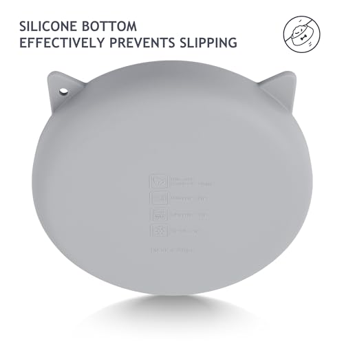 Coomazy Slow Feeder Cat Bowl Silicone Pet Puzzle Feeder for Slow Eating - color: Gray