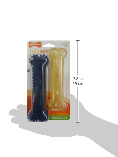 Nylabone Flexi Chew Original Bone & Textured Bone Dog Chew Toys, 2 Count - size: Medium