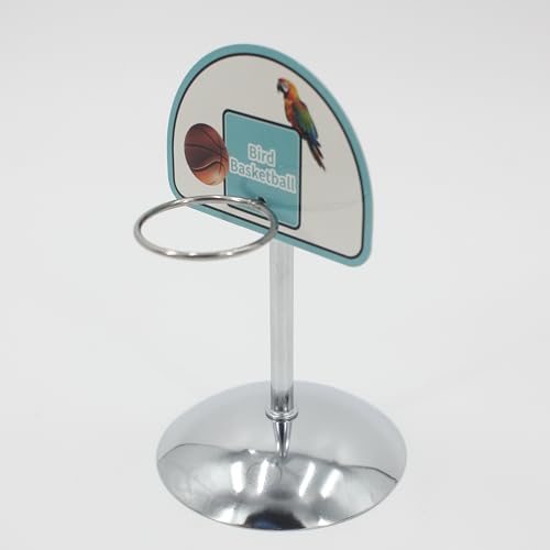 Fosrion Parrot Basketball Hoop Toy Set - Training Hoop with 2 Bird Balls Parrots (Small + Clicker) - size: Small + Clicker