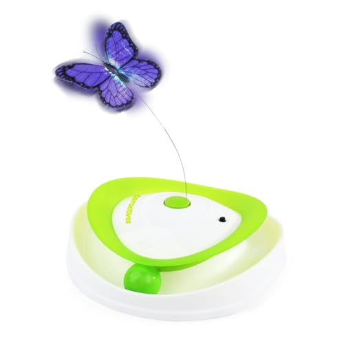 ALL FOR PAWS Interactive Cat Butterfly Flutter Replacements for Kitty Enrichment Spinner Toys, Re-Fill - 6 Pack