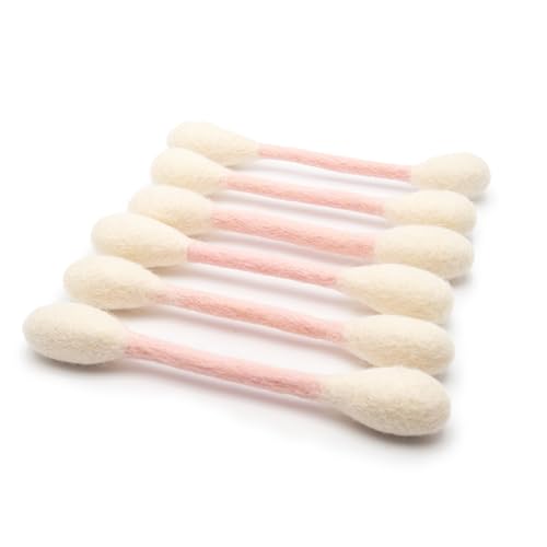 Glaciart One Swabs Cat Toys with Catnip - 6 Pk | Durable for Chew, Cute Cat Toys Interactive Kitty for Boredom, Exercise, & Play | Filled w/Organic Catnip for Anxiety & as Digestive Aid | Gift Idea - color: Pink Swabs, size: Regular
