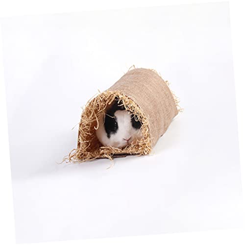INOOMP Hamster Nest PET Sleeping Tunnel Grass Linen Nest for Small Pets - size: S