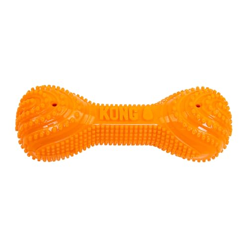 KONG CoreStrength Dog Toy – Dumbbell –Durable Tough Chew Toy for Medium & Large Dogs – Textured Dental Chew for Teeth & Gums – Fetch & Interactive Play - color: Dumbbell