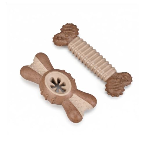 Dog Puzzle Chew Toy Durable Interactive Nylon Toys - color: Brown
