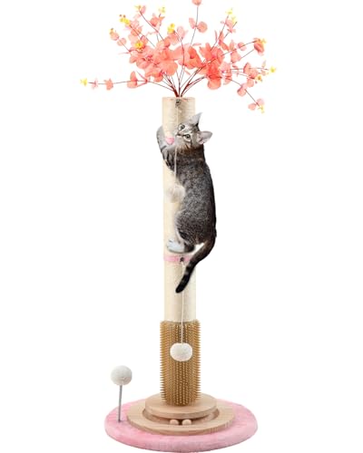 45'' Tall Cat Scratching Post Tree,Heavy Duty Scratcher for Indoor - color: pink-45inch