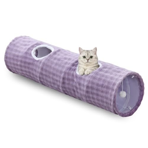Straight Bubble Cat Tunnel for Indoor Cats 47"x12", Dusty Purple - color: Dusty Purple, size: Straight