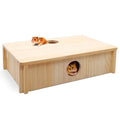 Kathson Multi-Chamber Hamster Tunnel House Maze: 2 Entrance 6 Rooms Hideout - color: Natural wood Hamster Maze House