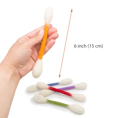 Glaciart One Swabs Cat Toys with Catnip - 12 Pk | Durable for Chew, Cute Cat Toys Interactive Kitty for Boredom, Exercise, & Play | Filled w/Organic Catnip for Anxiety & as Digestive Aid | Gift Idea - color: Colorful Swabs 12pcs, size: Regular