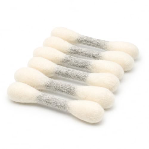 Glaciart One MINI Swabs Cat Toys with Catnip - 6 Pk | Durable for Chew, Cute Cat Toys Interactive Kitty for Boredom, Exercise, & Play | Filled w/Organic Catnip for Anxiety & as Digestive Aid - color: Grey Swabs, size: Mini