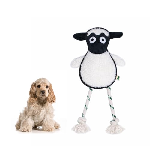 Green Sheep White Sheep Rope Toy for Dogs, Durable Plush Dog Chew Toy with Squeaker, Interactive Pet Toy for Small to Large Dogs, Tough & Safe Dog Toys to Keep Them Busy - color: White Sheep (M)