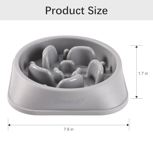 MateeyLife 1-Pack Slow Feeder Dog Bowls, 2 Cups, Dog Puzzle Feeder Bowl - color: I-Gray, size: Medium