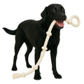 51" Extra Long Dog Rope Tug Toy with Loop Handle – 6-Knot Cotton Rope for Training, Tug-of-War & Interactive Play, Durable for Medium & Large Dogs, Indoor & Outdoor, Washable, White - size: XX-Large (51")