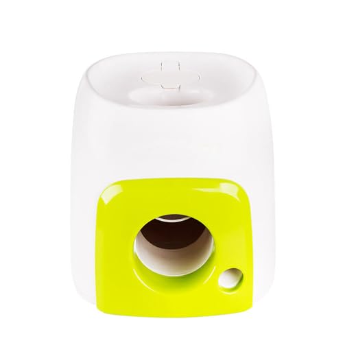 Automatic Dog Ball Launcher for Dogs, Interactive Food Reward Ball for Dogs - color: Fresh white and green color scheme
