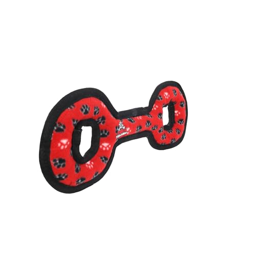 TUFFY® : TugOWar Dog Toy: Ultra Durable Plush Toy with Multiple Layers & Reinforced Seams, Washable and Floats, Original Construction - color: Red Paw TugOWar
