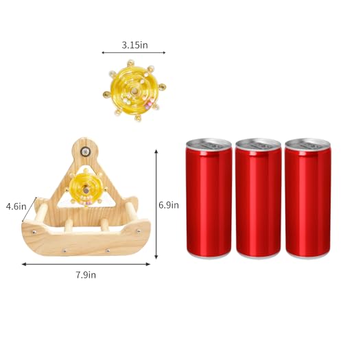Bird Perch Toys, Wooden Bird Swing with Spinner Rattle, Cage Accessories for Budgies, Cockatiels, Lovebirds, Quaker, Parakeet, Small to Medium Birds