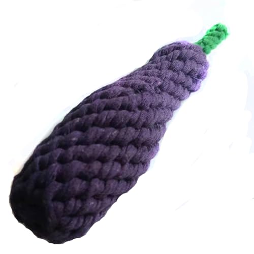 Dog Toys Puppy Teething Chew Pet Cat Toy Healthy Handmade Gifts - color: Purple eggplant