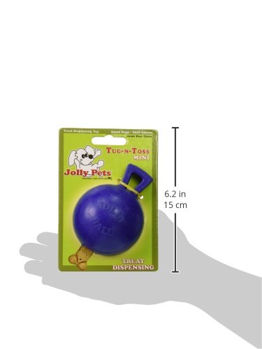 Jolly Pets Tug-n-Toss Heavy Duty Dog Toy Ball with Handle, 3 Inches/Mini, Blue, Model:403 BL (Pack of 3) - color: Blue, size: 3 inches/Mini (Pack of 3)