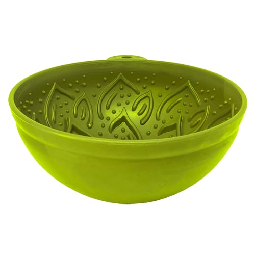 SodaPup Garden Tipsy Bowl eMat – Durable Lick Mat Enrichment Feeder Made in USA from Non-Toxic, Pet-Safe, Food Safe Rubber for Mental Stimulation, Avoiding Overfeeding, Calming, & More - color: Green Garden Tipsy Bowl eMat