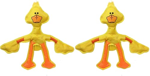 Multipet Skele Duck Dog Rope Toy - Nylon Tug of War - Squeaky Toy for All Dogs - for Playing Toss & Fetch - Cute Dog Pet Toy (15", Yellow) (Pack of 2) - size: 15" (Pack of 2), style: Duck