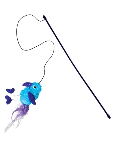 KONG Cat Teaser Wand Toy - Encourages Pouncing & Batting (Feather) - color: Feather