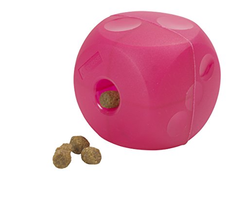 Kruuse Buster Soft Mini Feeder Cube for Dogs - Dog Feeder Toy - Canine Slow Food Feeder - Magenta Red - color: Magenta Red, size: Mini