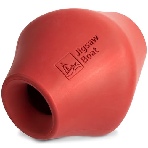 Stuffable Enrichment Dog Toy – Durable Natural Rubber Treat Dispenser for Medium Dogs, Irregular Shape, Red, Bully Stick Compatible - color: Red-Classic, size: Medium