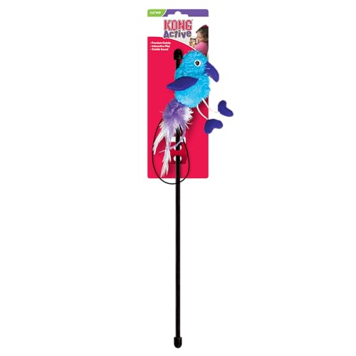 KONG Cat Teaser Wand Toy - Encourages Pouncing & Batting (Feather) - color: Feather