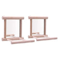 Litewoo Bird Mirror with Perch Parrot Swing Interactive Play Toys, 2 PC - color: Bird Mirror Perch Stand-2 PCS