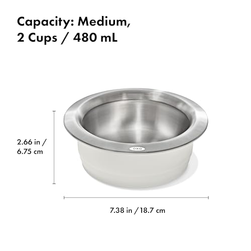 OXO Pet Nonslip Stainless Steel Dog Bowl - Medium, 2 Cup Capacity - style: Bowl - Medium