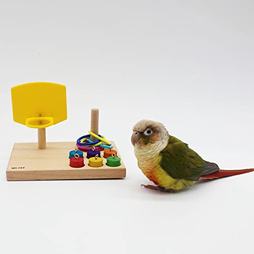 QBLEEV Bird Basketball Toy, Parrot Activity & Foraging Training Toys Set - color: Basketball Toy Set