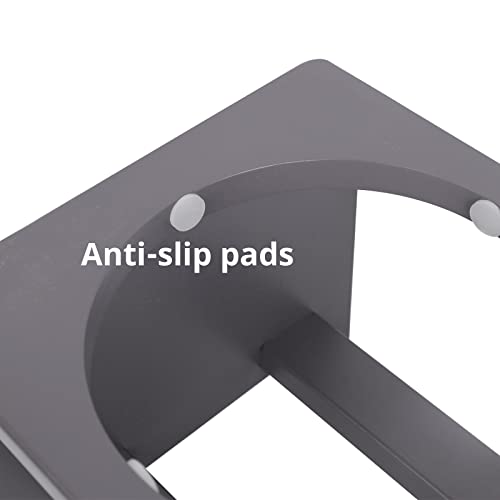 HTB Elevated Dog Bowl Stand with 2 Stainless Steel Bowls-7" H Medium Grey - color: Grey, size: medium-7"tall,29 Oz bowl