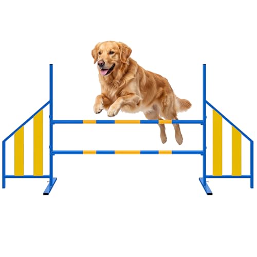 Seenelling Dog Agility Jump with Wing Bars, Adjustable Metal Hurdle