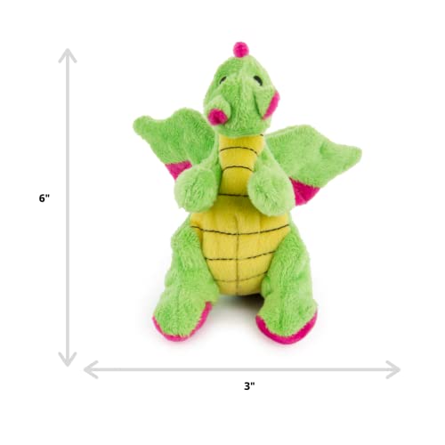 goDog Bubble Plush Dragons Squeaky Dog Toy, Chew Guard Technology - Bright Green, Small - color: Bright Green, size: Small