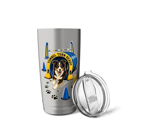 TUNNEL TURN READY Dog Agility Course, Training, Jump Bar Stainless Steel Insulated Tumbler - color: Brushed Steel