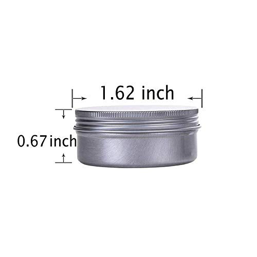 0.5 Ounce Aluminum Tin Jar Refillable Containers Screw Lid, Silver, 24 Pack - size: 0.5 Ounce (24 Count)